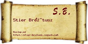Stier Brútusz névjegykártya